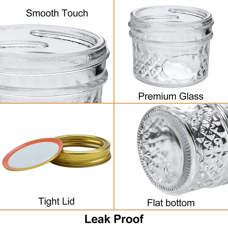 Encheng 4 oz Glass Jars With Lids And Bands,Small Canning Jars For Caviar,Herb,Jelly,Jams,Mini Wide Mouth Mason Jars For Kitchen Storage Preserving Food And Party Favors 40 Pack - Image 3
